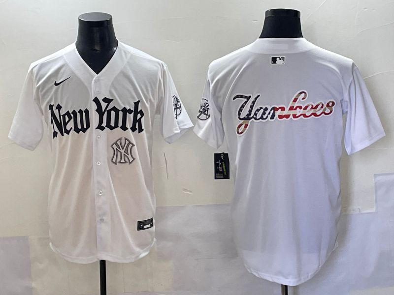 Men 2025 New York Yankees Blank White Five generations Joint Name Nike MLB Jersey style 119->new york yankees->MLB Jersey